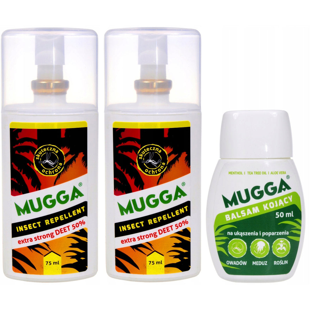 Mugga Set 2x Mugga Spray 50% 75ml + Mugga Kalmerende Lotion 50ml