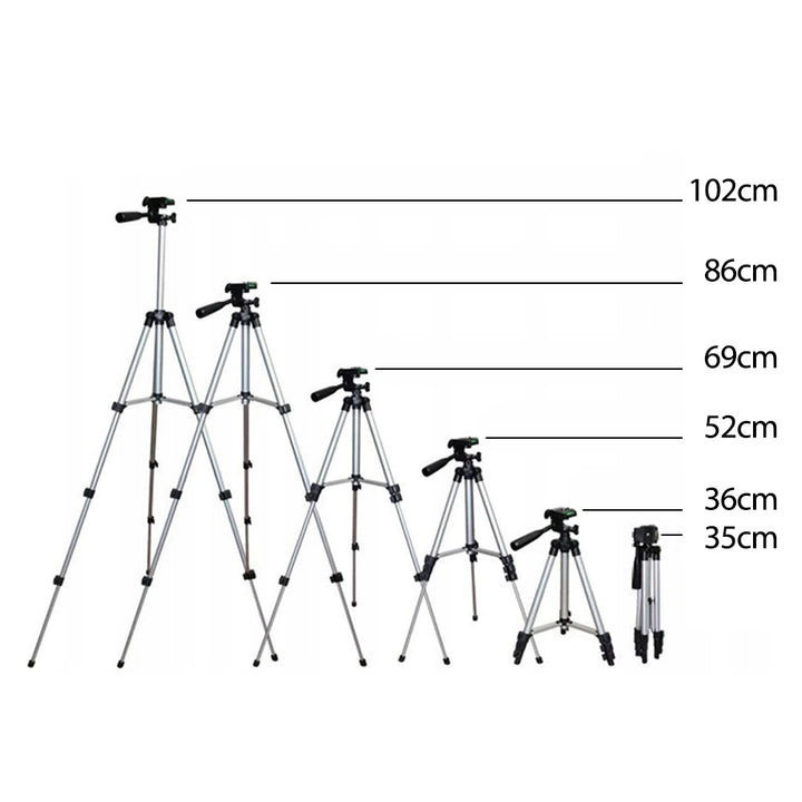 Maclean universeel 1/4" statief, voor camera's, camcorders, smartphones, ringlampen max. 1050 mm, max. 2 kg, MC-164