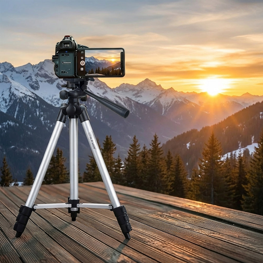 Maclean universeel 1/4" statief, voor camera's, camcorders, smartphones, ringlampen max. 1050 mm, max. 2 kg, MC-164
