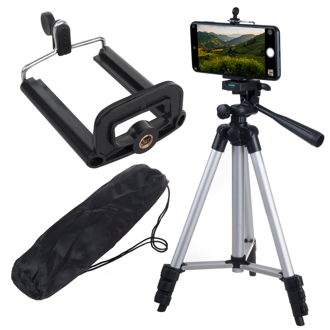 Maclean universeel 1/4" statief, voor camera's, camcorders, smartphones, ringlampen max. 1050 mm, max. 2 kg, MC-164