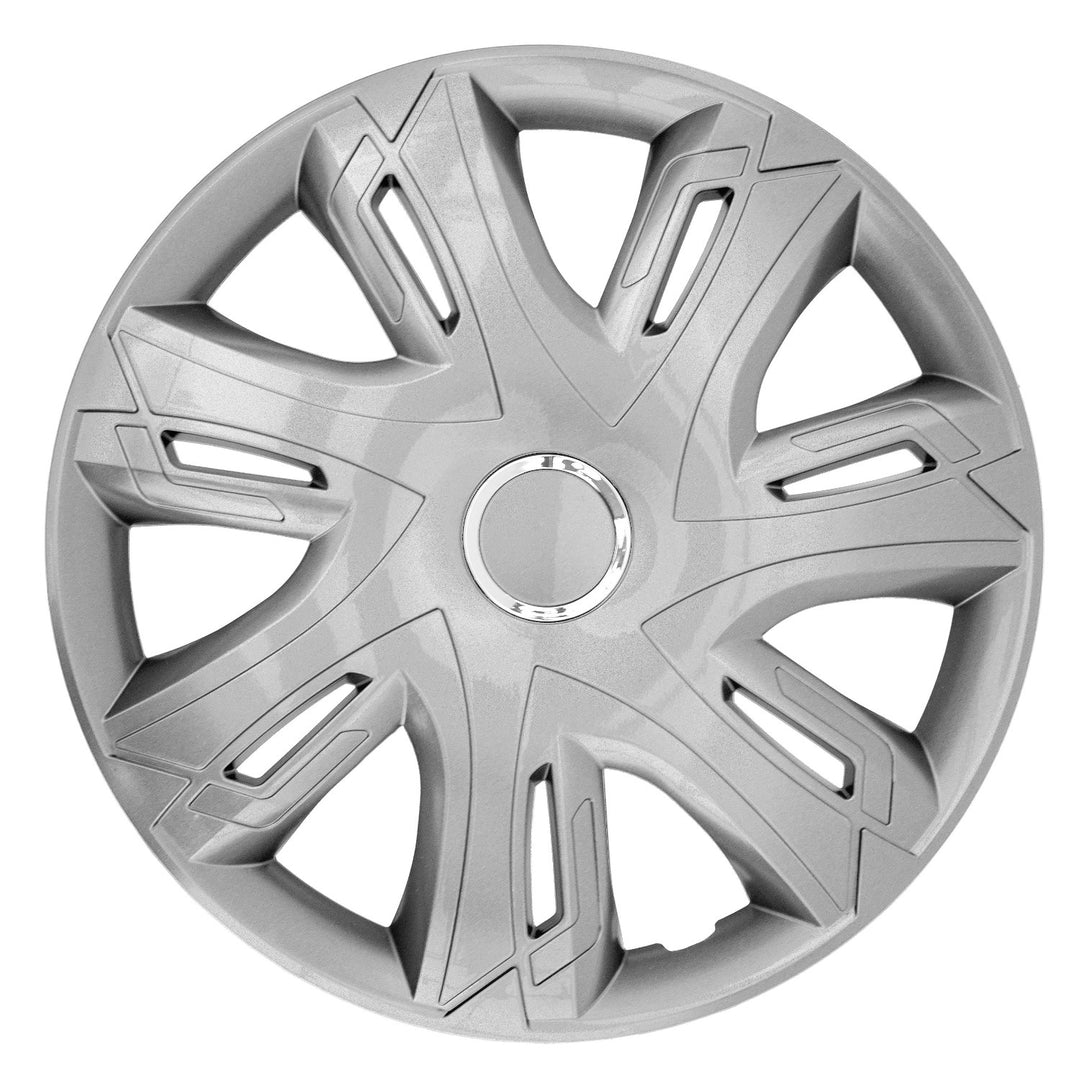 Supernova Enjoliveurs de roue pour jantes en acier 4X Jeu de 4 enjoliveurs de roue pour voiture Véhicule automobile Convient à la plupart des marques et des jantes Plastique ABS (peint en argent, 14")