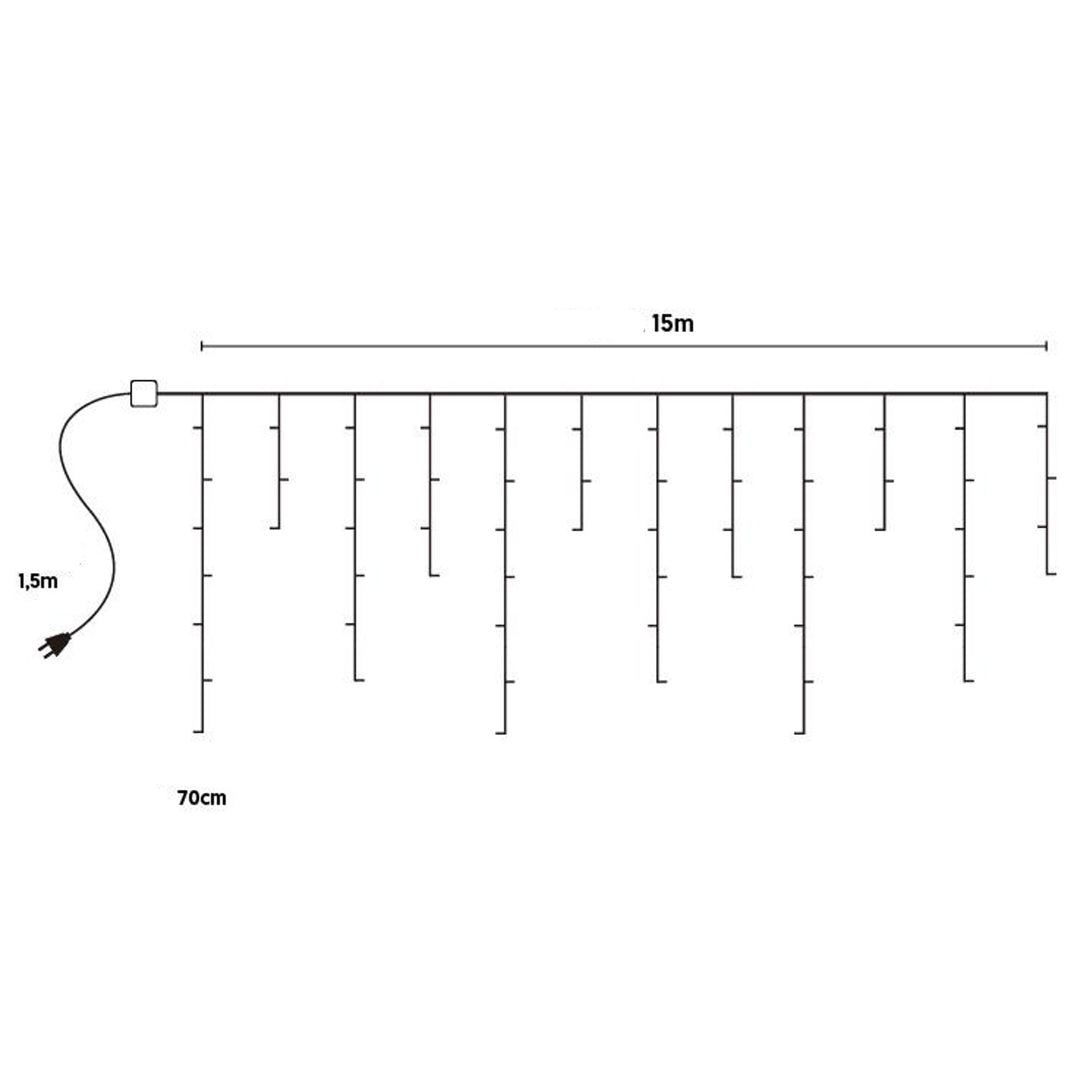 Guirlande lumineuse ML50Z 100 glaçons 500 Led 15m blanc froid IP44