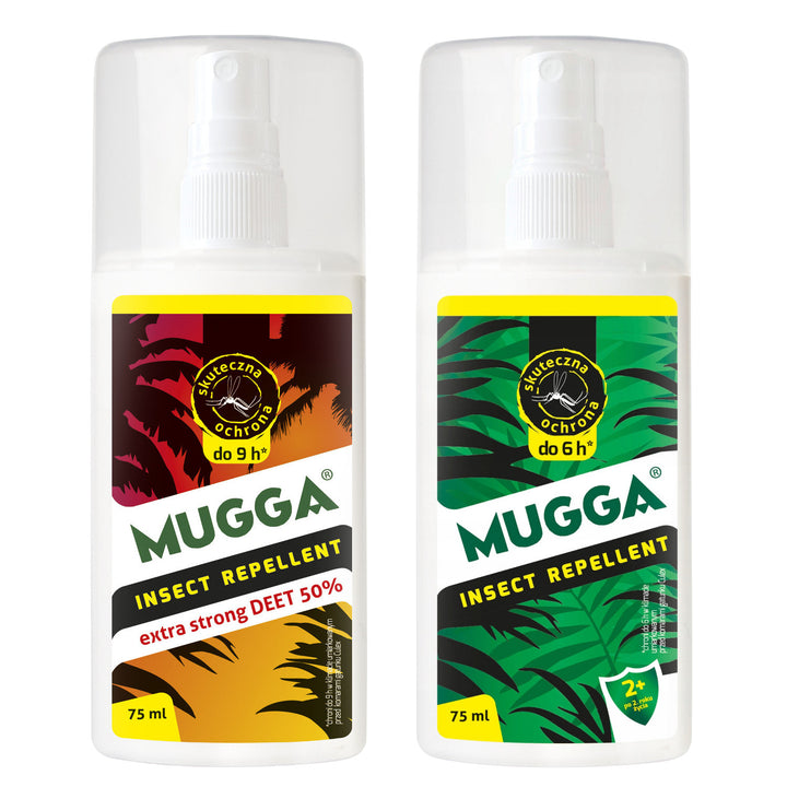 Set 2X MUGGA 50% + 9,5% DEET Anti-moustique familial