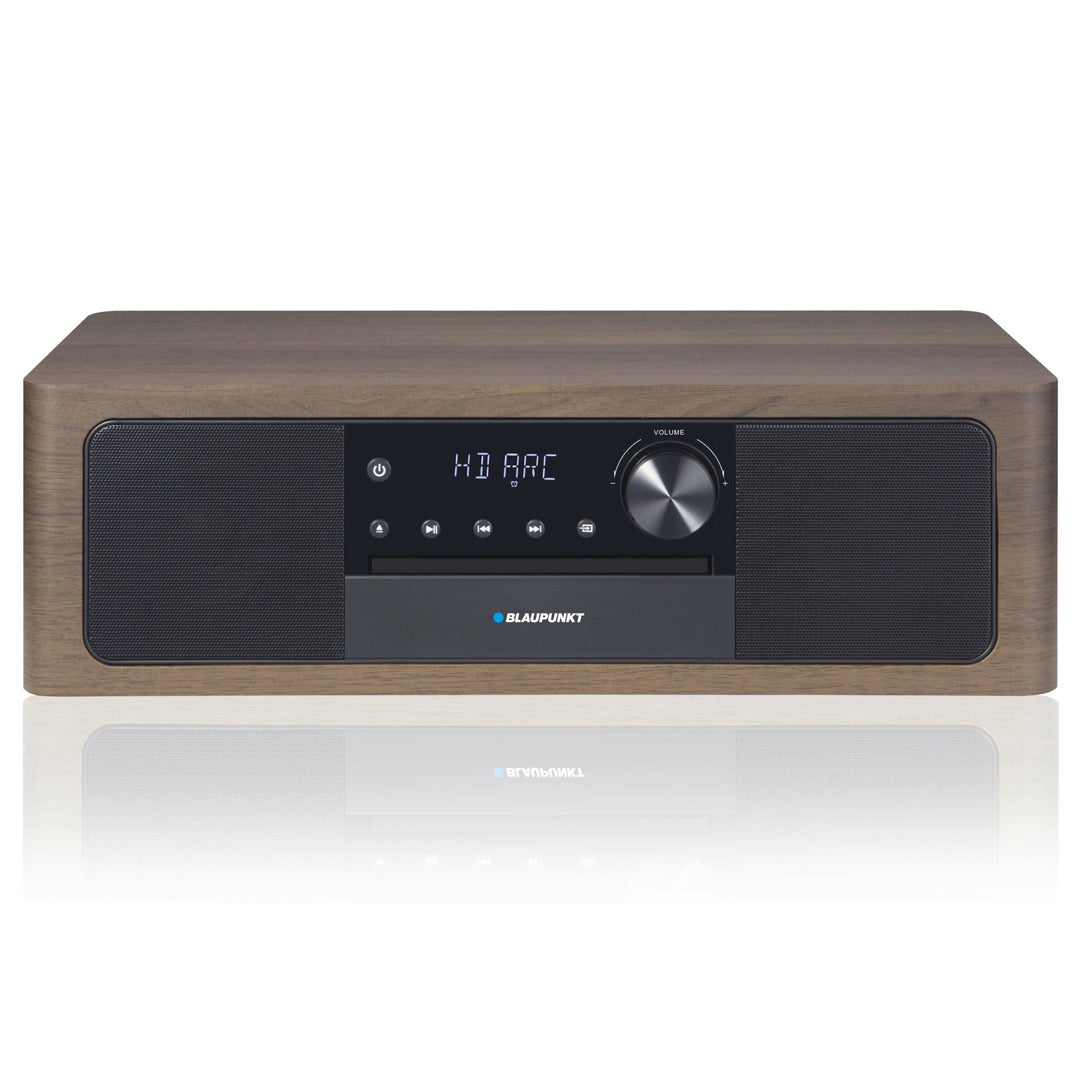 Blaupunkt MS22BT Microsystème avec Bluetooth HDMI ARC 50 W RMS (2 x 25 W) Radio FM Lecteur CD Indicateur LED AUX Télécommande Boîtier en bois