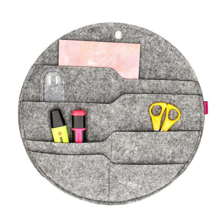 Grote wandorganizer op wielen met vakken grijs L - 35 cm