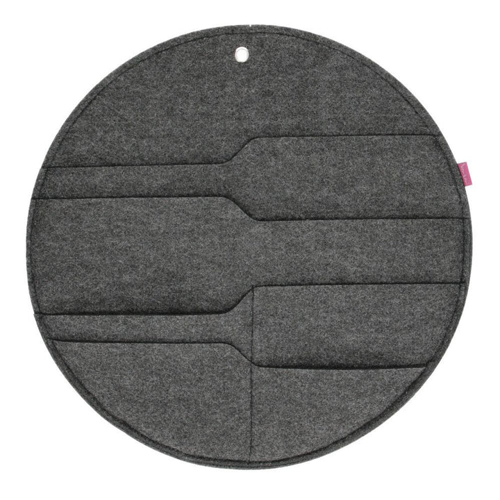 Organisateur mural en feutre Bertoni Circle XL diamètre 45 cm - anthracite, 4 poches