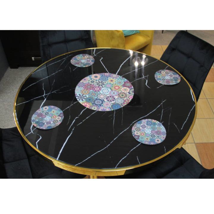 Set de tapis de table en feutre rond 1 + 4 - VALENCIA