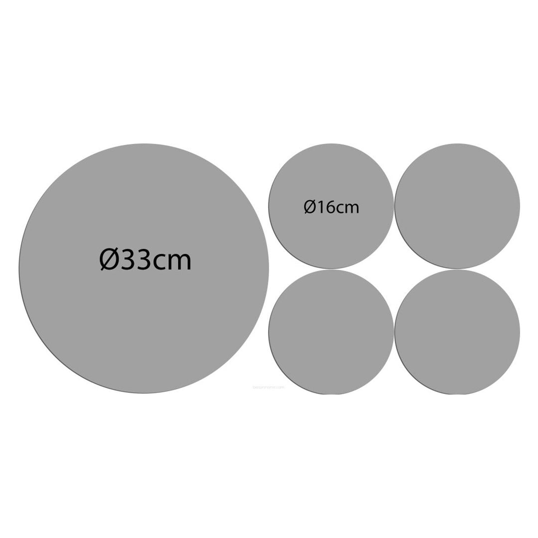 Set ronde vilten placemats 1 + 4 - SNEEUW -