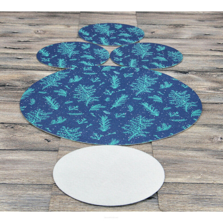 Set ronde vilten placemats 1 + 4 - JUNIPER