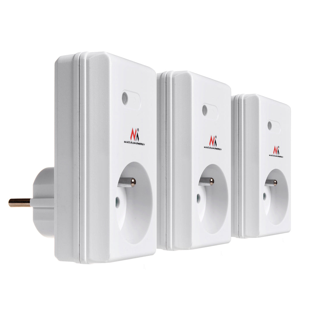 Prise sans fil MCE153 3 pcs. 3600W + 2 télécommandes + piles pour télécommandes
