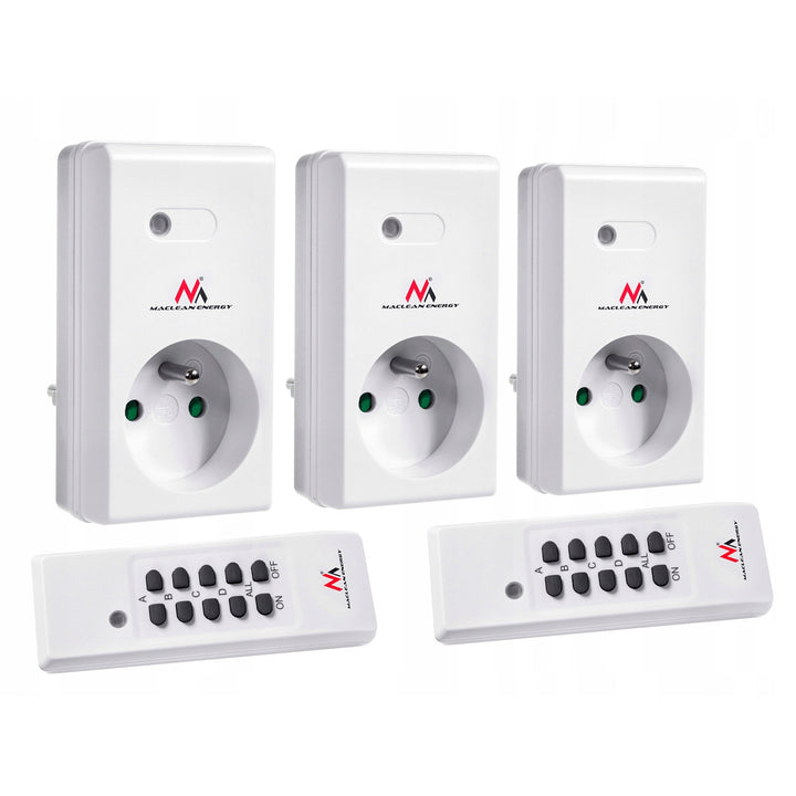 Prise sans fil MCE153 3 pcs. 3600W + 2 télécommandes + piles pour télécommandes