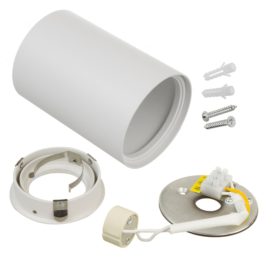 Maclean Plafond Rond Blanc MCE422 + Ampoule LED GU10 5W 4000K