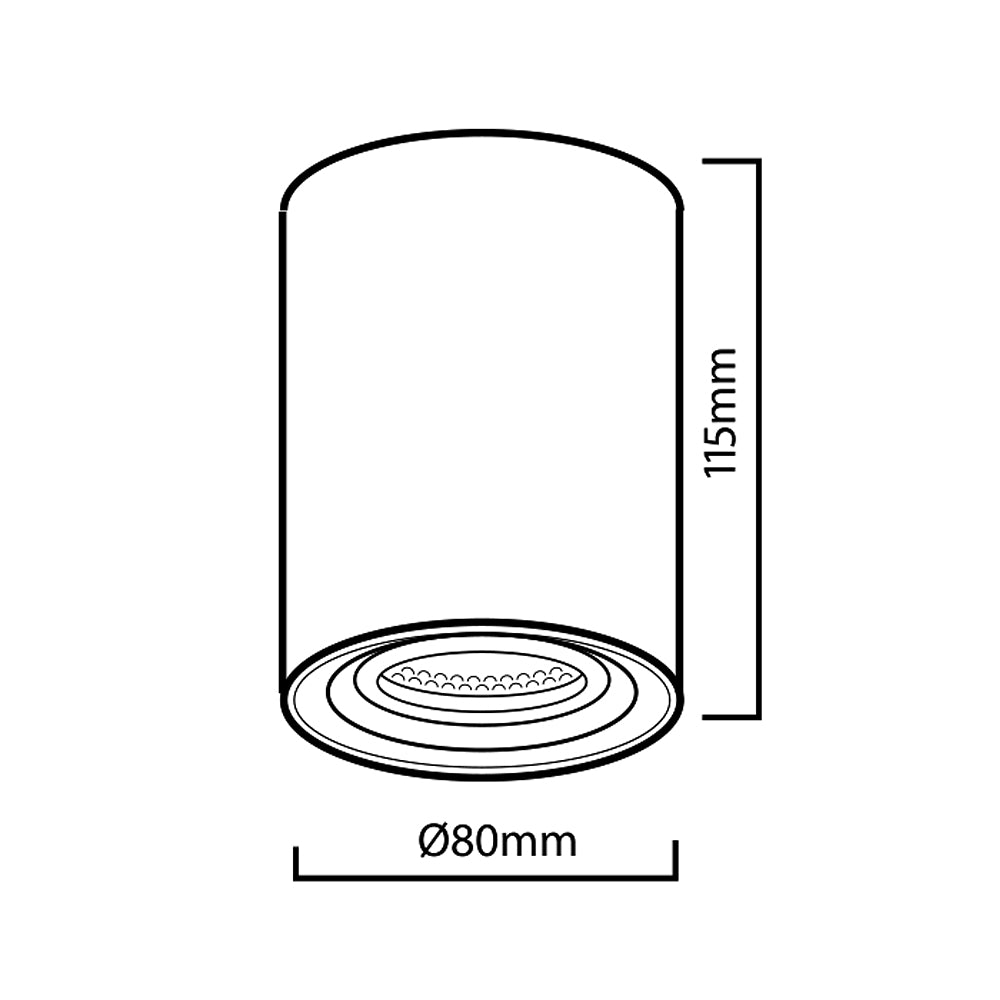 Maclean Round Plafond Noir MCE422 B + Ampoule LED GU10 5W 4000K