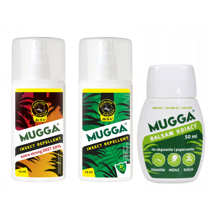 Set 2x Mugga 50% + 9,5% Family Deet + Baume apaisant 50ml