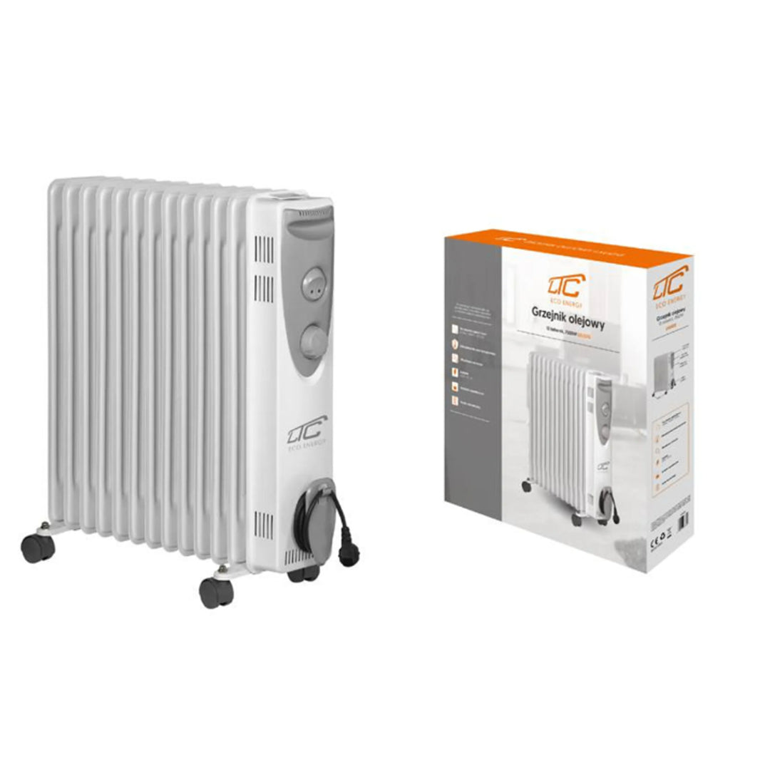 Chauffage à l'huile LTC 13 ailettes, 3 niveaux de chauffage 2500W, radiateur bain d'huile