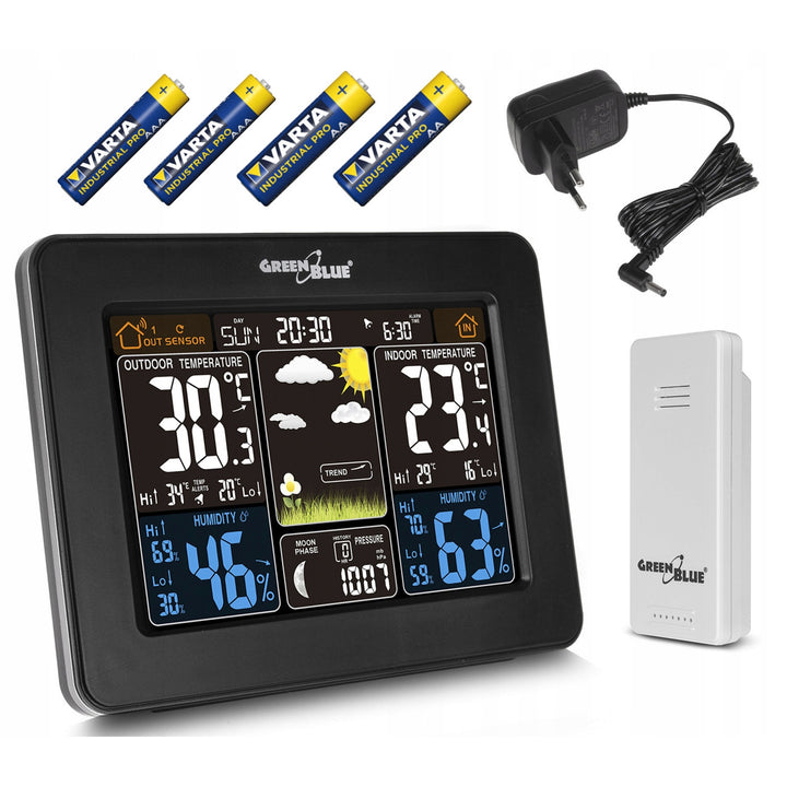 Station météo GreenBlue GB523 + batterie + alimentation électrique