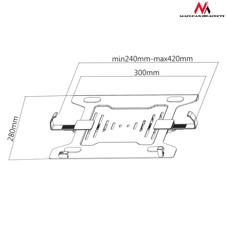 Maclean MC-860 + MC-764 support pivotant pour ordinateur portable