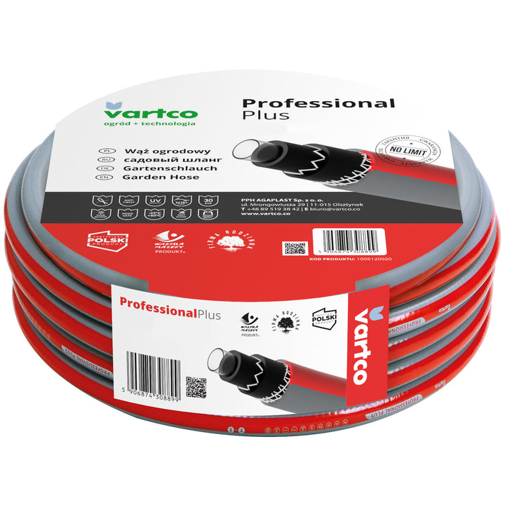 Jeu de tuyaux d'arrosage 1/2" Vartco 6 plis 30m + raccords