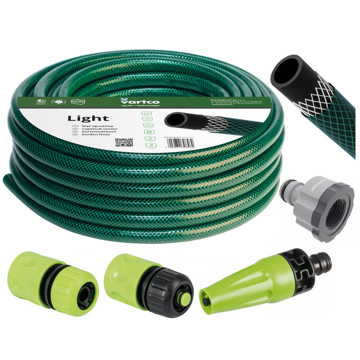 20m 1/2" Vartco Light tuinslang + fittingen + bewateringssysteem