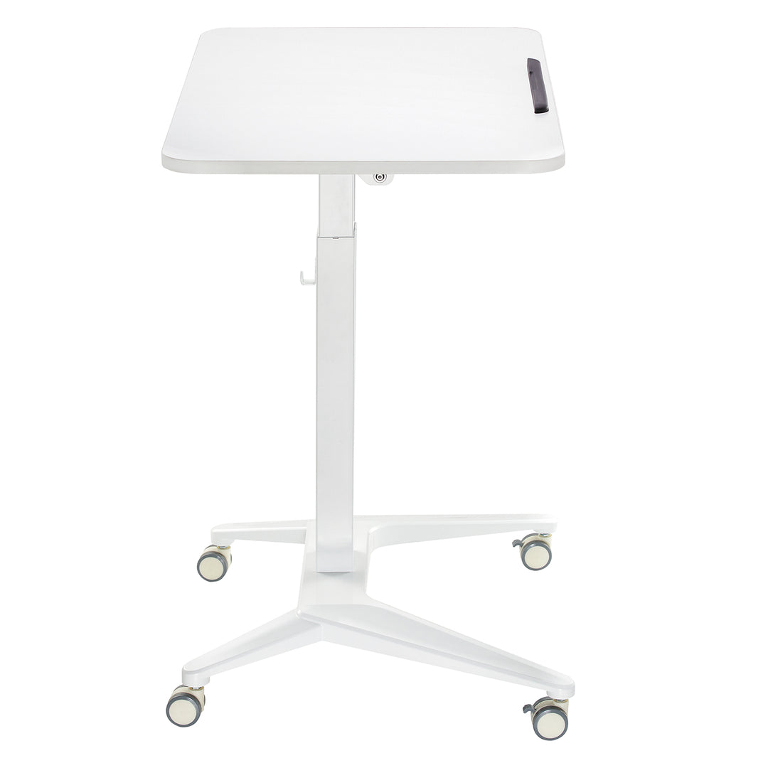 Maclean bureau mobile pour ordinateur portable, blanc, réglage pneumatique de la hauteur, 80x52cm, 8kg max, 109cm h, MC-453W