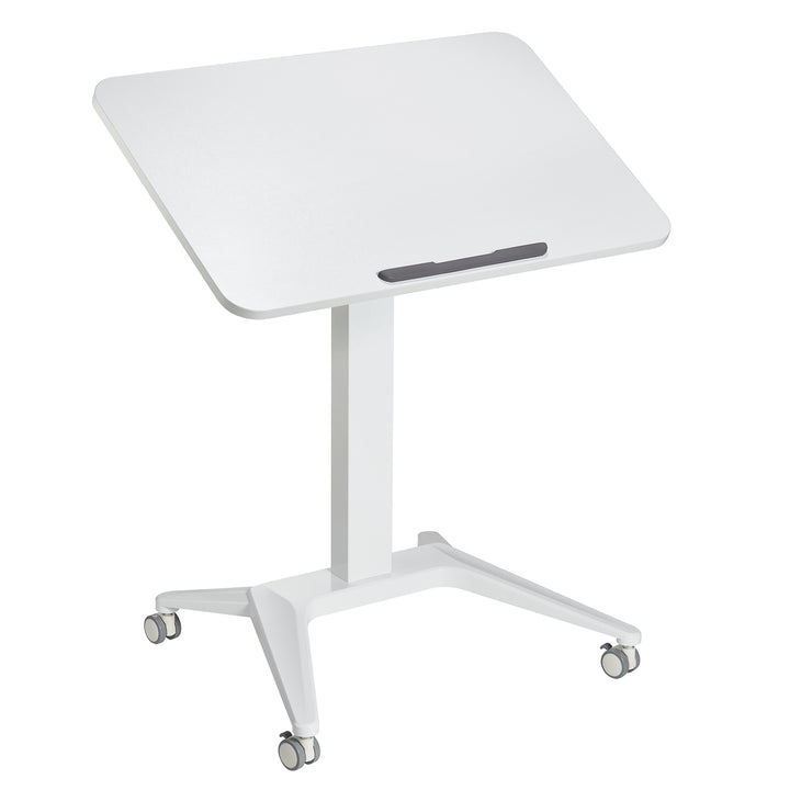 Maclean mobiel laptopbureau, wit, pneumatische hoogteverstelling, 80x52cm, 8kg max, 109cm h, MC-453W