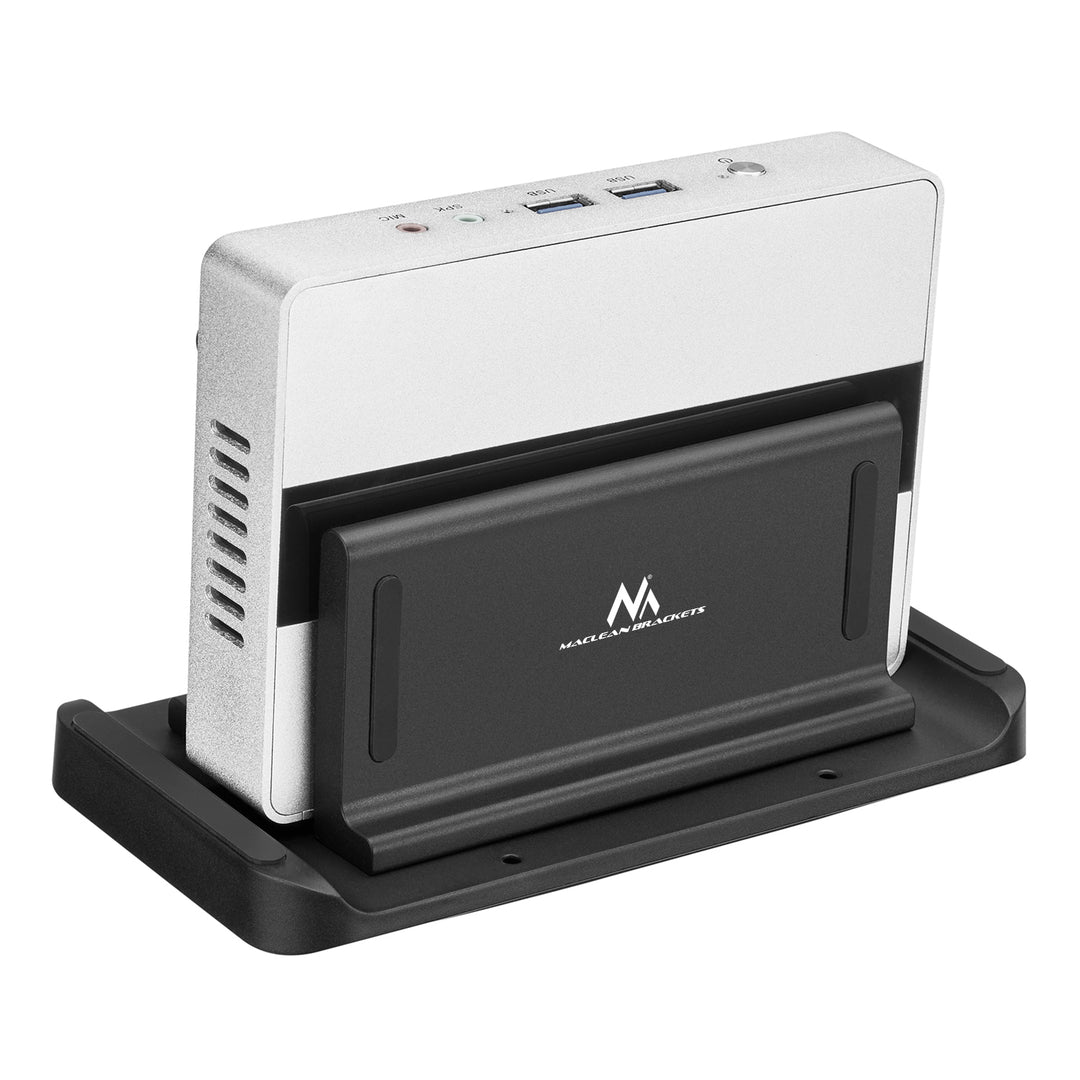 Maclean MC-454 Thin Client / Mini PC Terminal Holder, zwart, compatibel met VESA-beugels, vrijstaand,