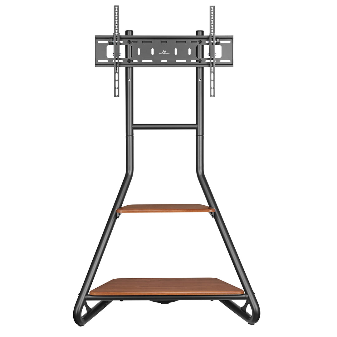 Maclean, support d'angle/télévision sur pied, style Bauhaus, étagères en bois à deux niveaux, 40kg max, 37-75'', MC-455