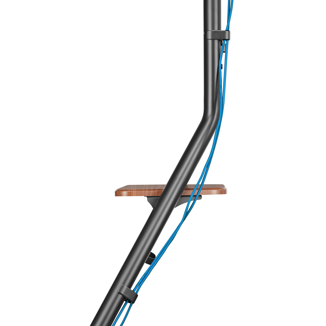 Maclean, support d'angle/télévision sur pied, style Bauhaus, étagères en bois à deux niveaux, 40kg max, 37-75'', MC-455