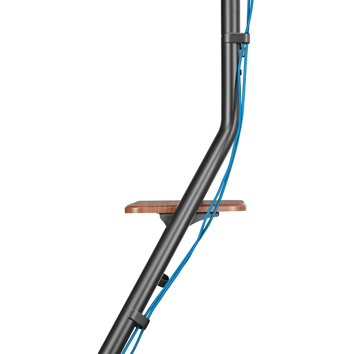 Maclean, support d'angle/télévision sur pied, style Bauhaus, étagères en bois à deux niveaux, 40kg max, 37-75'', MC-455