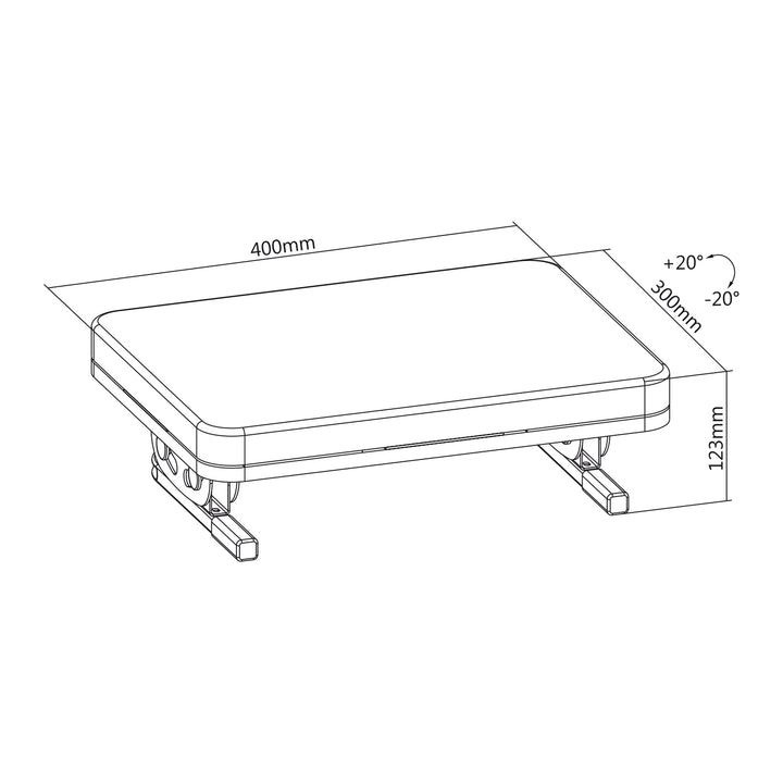 Maclean ergonomische voetsteun, beensteun, traploos verstelbare hoek, afneembaar kussen, MC-460