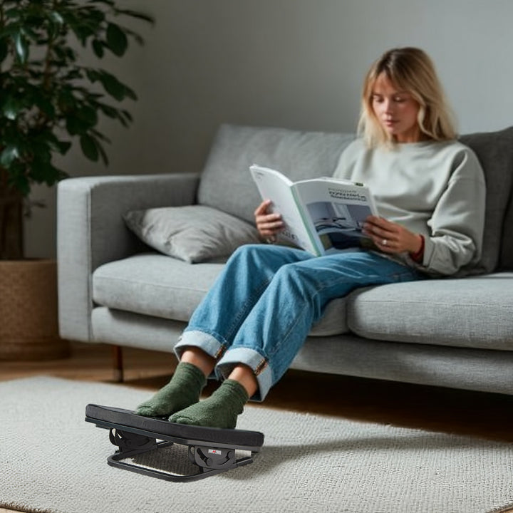 Maclean ergonomische voetsteun, beensteun, traploos verstelbare hoek, afneembaar kussen, MC-460