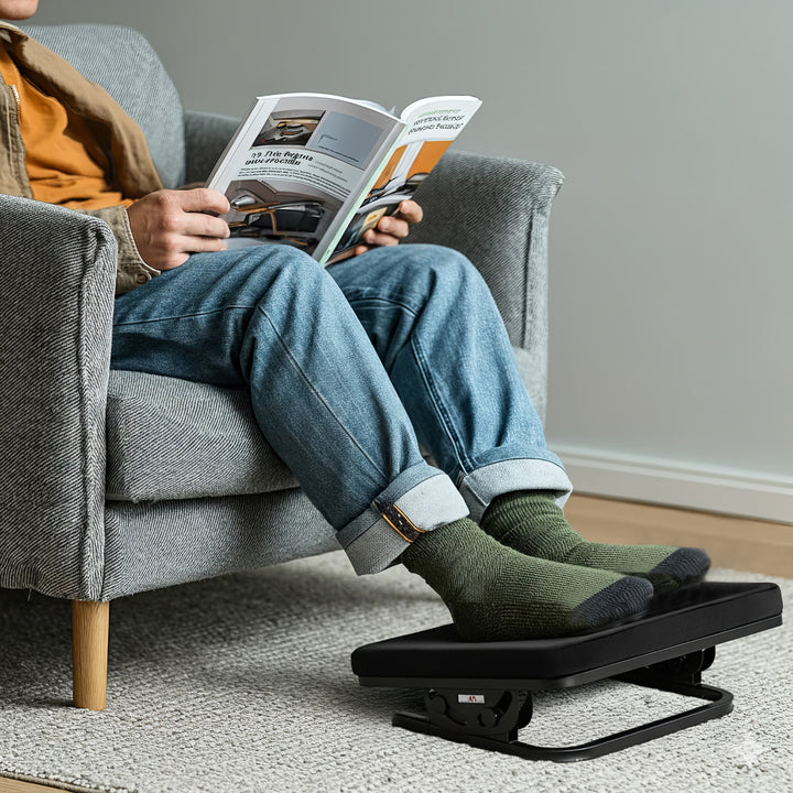 Maclean ergonomische voetsteun, beensteun, traploos verstelbare hoek, afneembaar kussen, MC-460