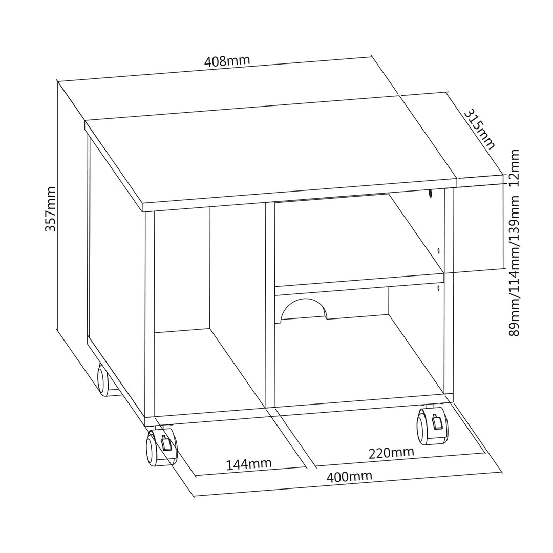 Maclean MC-477 Opbergbak 408x357x315 mm 2 planken 20 kg max