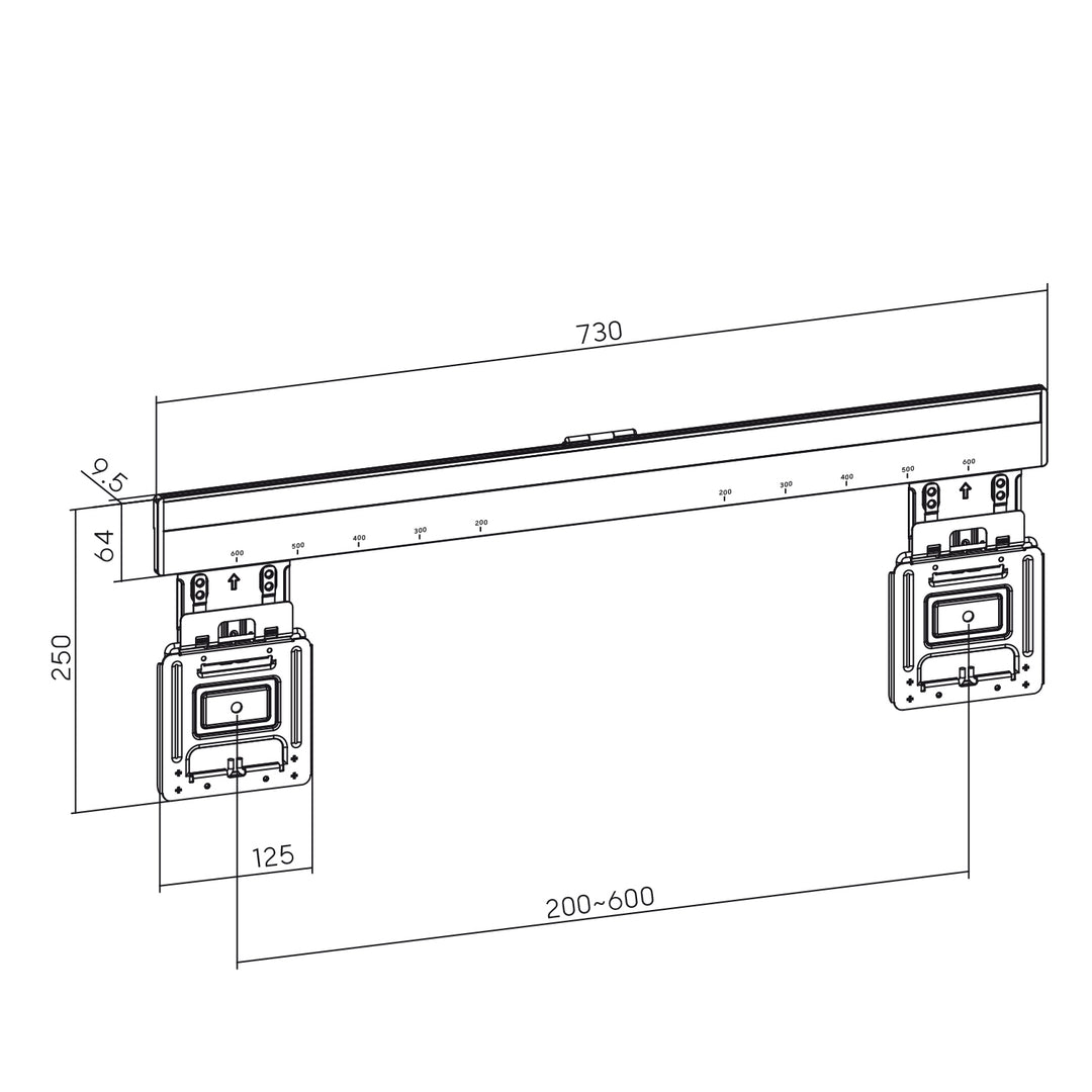 Maclean MC-481 ultraplatte muurbeugel voor TV 37-80, max VESA 600x400
