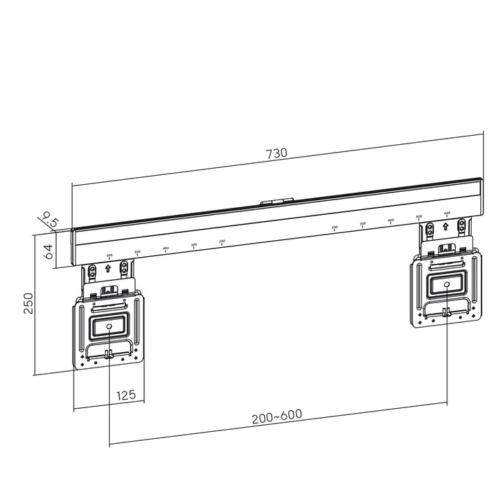 Maclean MC-481 ultraplatte muurbeugel voor TV 37-80, max VESA 600x400