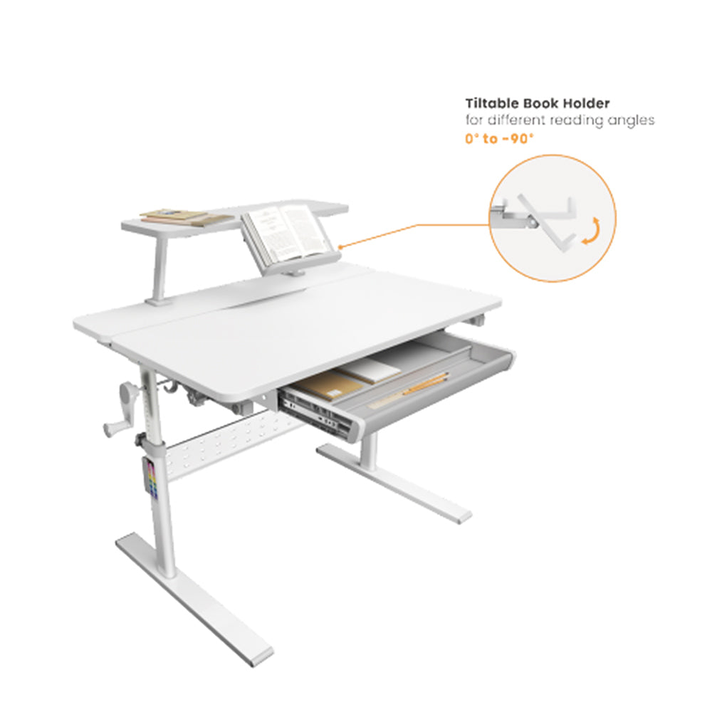 Ergo Office ER-483 In hoogte verstelbaar kinderbureau, grijs, max 40kg, 900x600 mm,