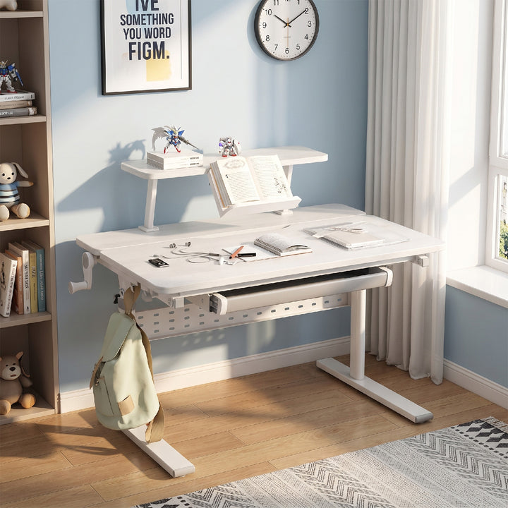 Ergo Office ER-483 In hoogte verstelbaar kinderbureau, grijs, max 40kg, 900x600 mm,
