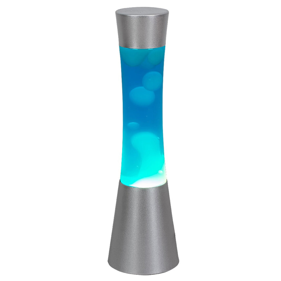 Lavalamp Gy6.35 20W, 39,5 cm bleu argenté - lampe décorative