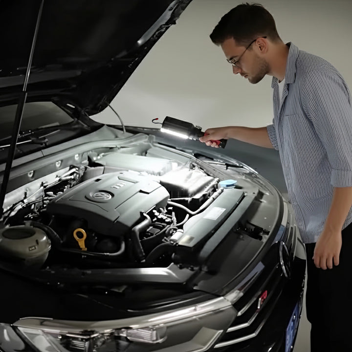 Lampe d'atelier magnétique COB Maclean, 2x1200mAh, 700lm, USB Type-C/Micro USB, MCE307