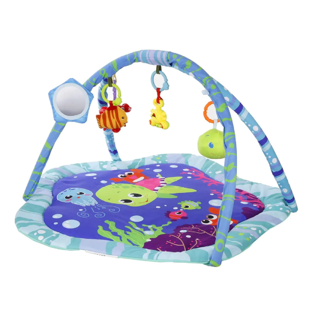 Sofr Safe Baby Kids Toy Turtle Fish Crab Mirror Educatieve pluche mat