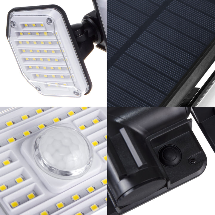 Maclean MCE615 Lampe solaire à LED avec détecteur de mouvement IP65 4W 320 lm 4000K Li-ion 1200 mAh 3 modes de fonctionnement