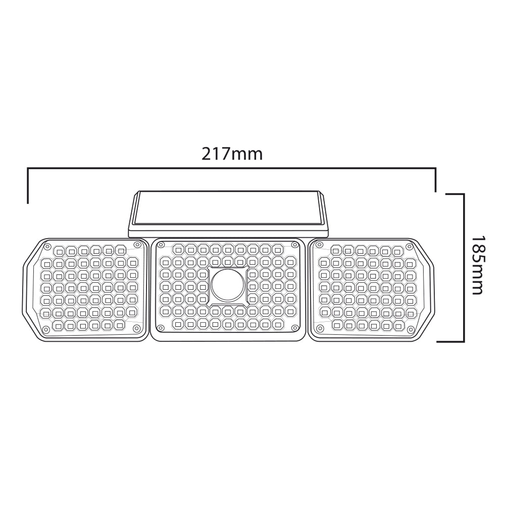 Maclean MCE615 LED-zonnelamp met bewegingssensor IP65 4W 320 lm 4000K Li-ion 1200 mAh 3 bedrijfsmodi