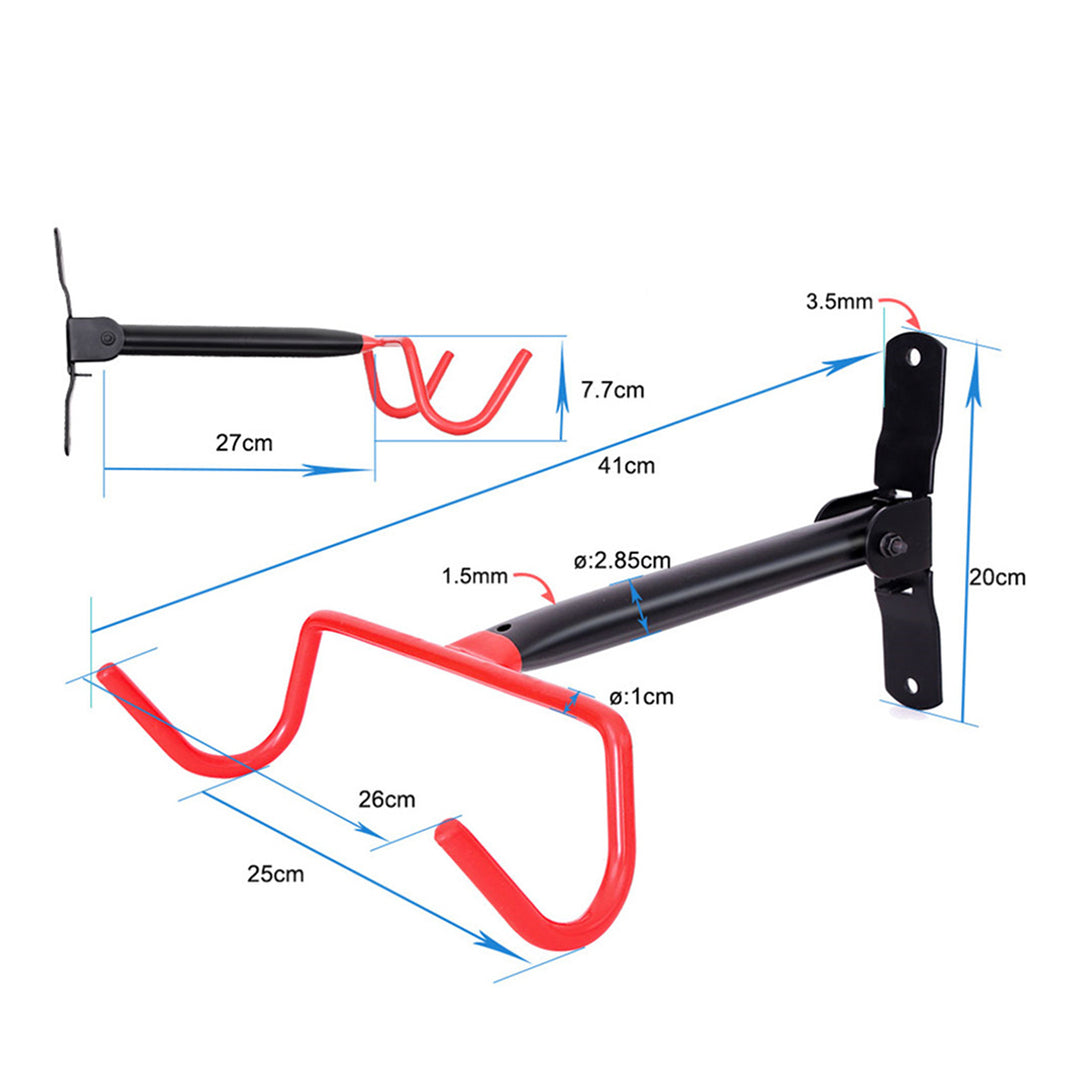 Maclean MC-430 Muurbeugel voor horizontale fiets staal max. belasting 30 kg