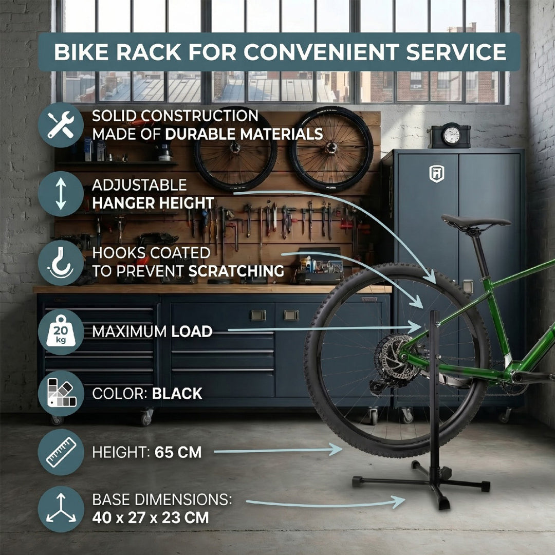 Maclean MC-434 Servicehandgreep voor stalen fiets max. belasting 20 kg geschikt voor MTB-fietsen met wielen tot 27,5"