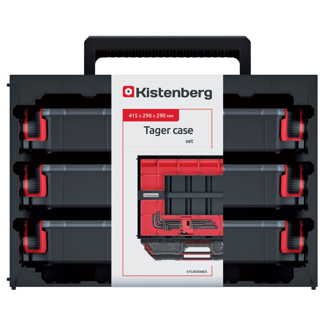 Mallette à outils Kistenberg Tagercase 40 KTC40306S-S411 3 organiseurs empilés horizontalement