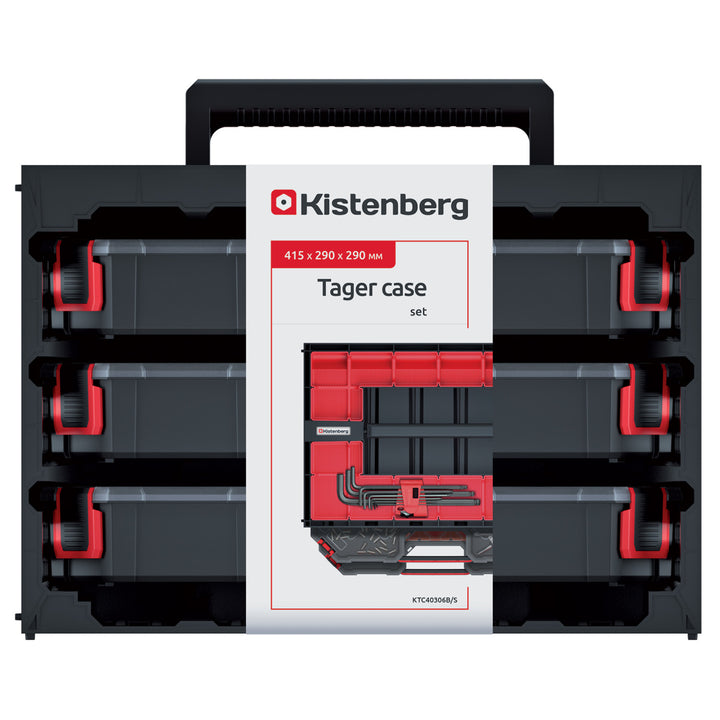Mallette à outils Kistenberg Tagercase 40 KTC40306S-S411 3 organiseurs empilés horizontalement