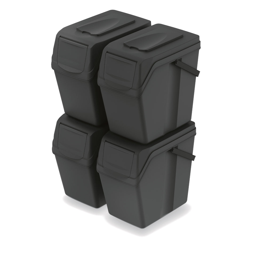 Keden SORTI BOX 4x25l sorteerbakkenset - zwart recycling