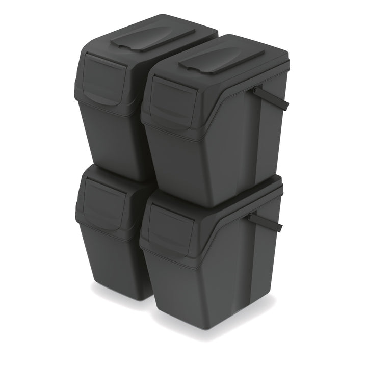 Keden SORTI BOX 4x25l sorteerbakkenset - zwart recycling