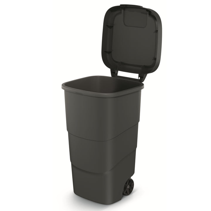 Vuilnisbak met wielen en deksel Keden Wheeler 110L universeel kunststof (zwart)