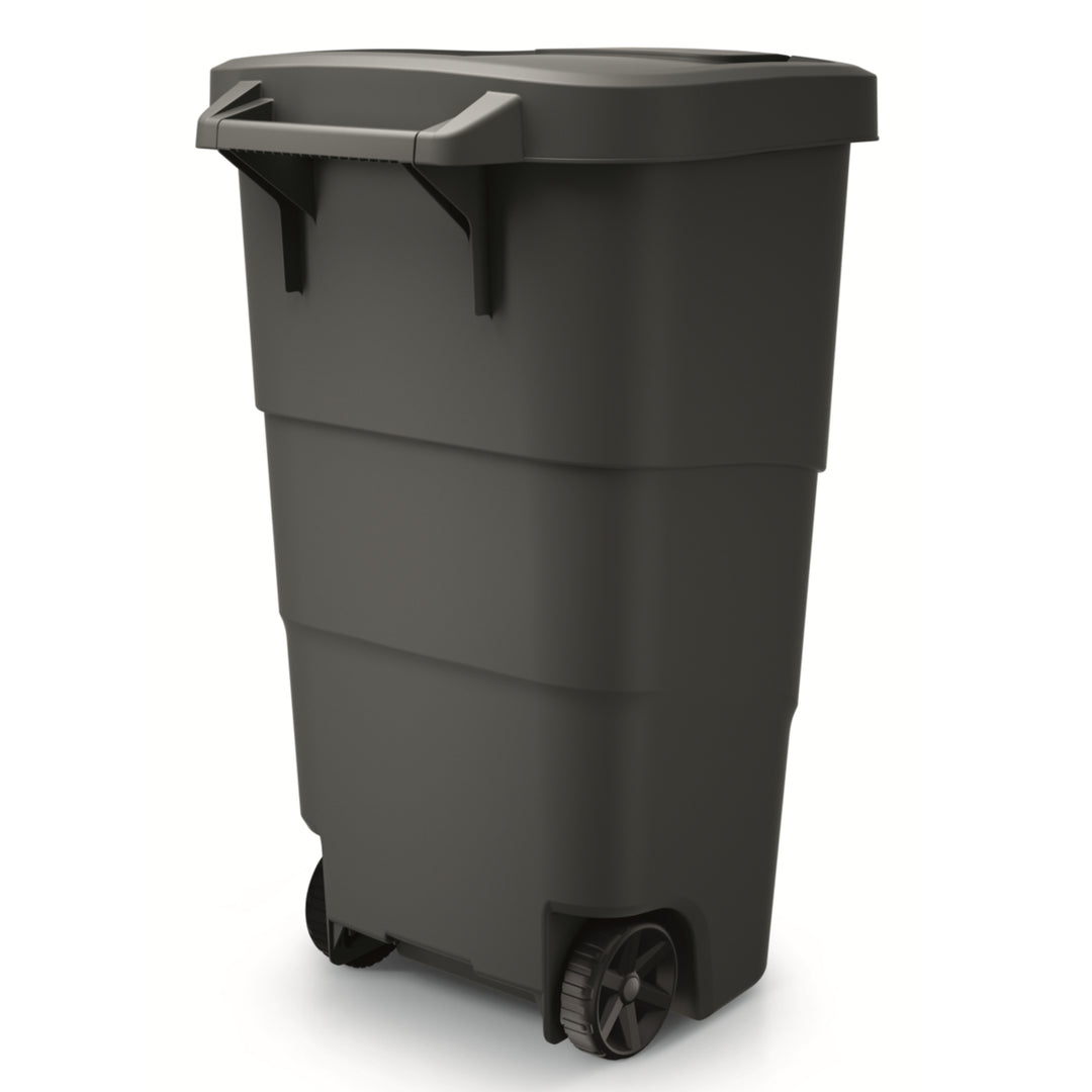 Vuilnisbak met wielen en deksel Keden Wheeler 110L universeel kunststof (zwart)